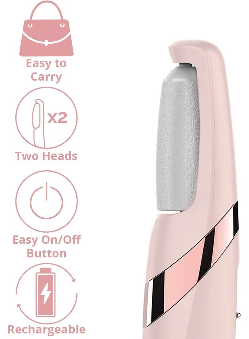 Electric pedicure device for foot care with two heads, portable device for removing foot cracks and dead skin, foot cleaning and foot care tool. - Image 2
